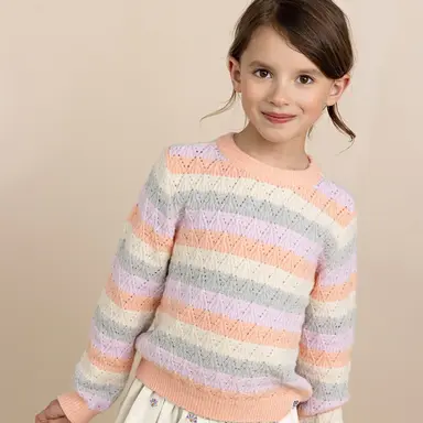 Trui Kiddo striped (light peach)