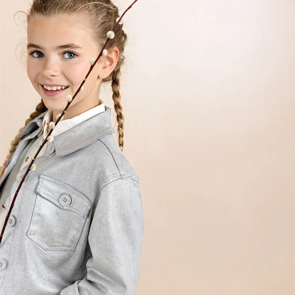 Spijkerjasje Dimsy foil coating (warm grey)