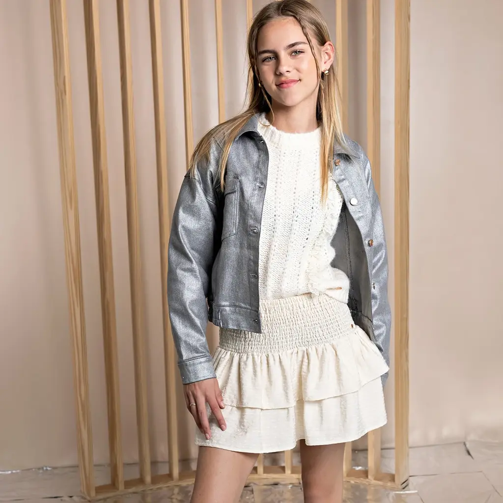 Spijkerjasje Boaz oversized (warm grey)