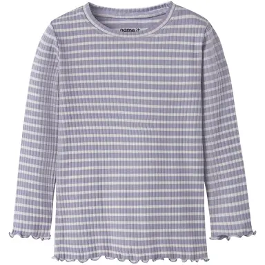 Longsleeve rib SLIM Vemma (lavender gray/lilac marble)