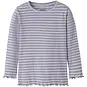 Name It Longsleeve rib SLIM Vemma (lavender gray/lilac marble)