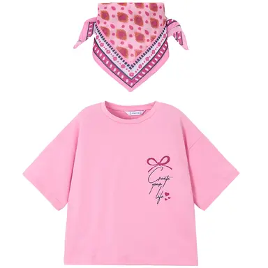 T-shirt met sjaaltje (candy)