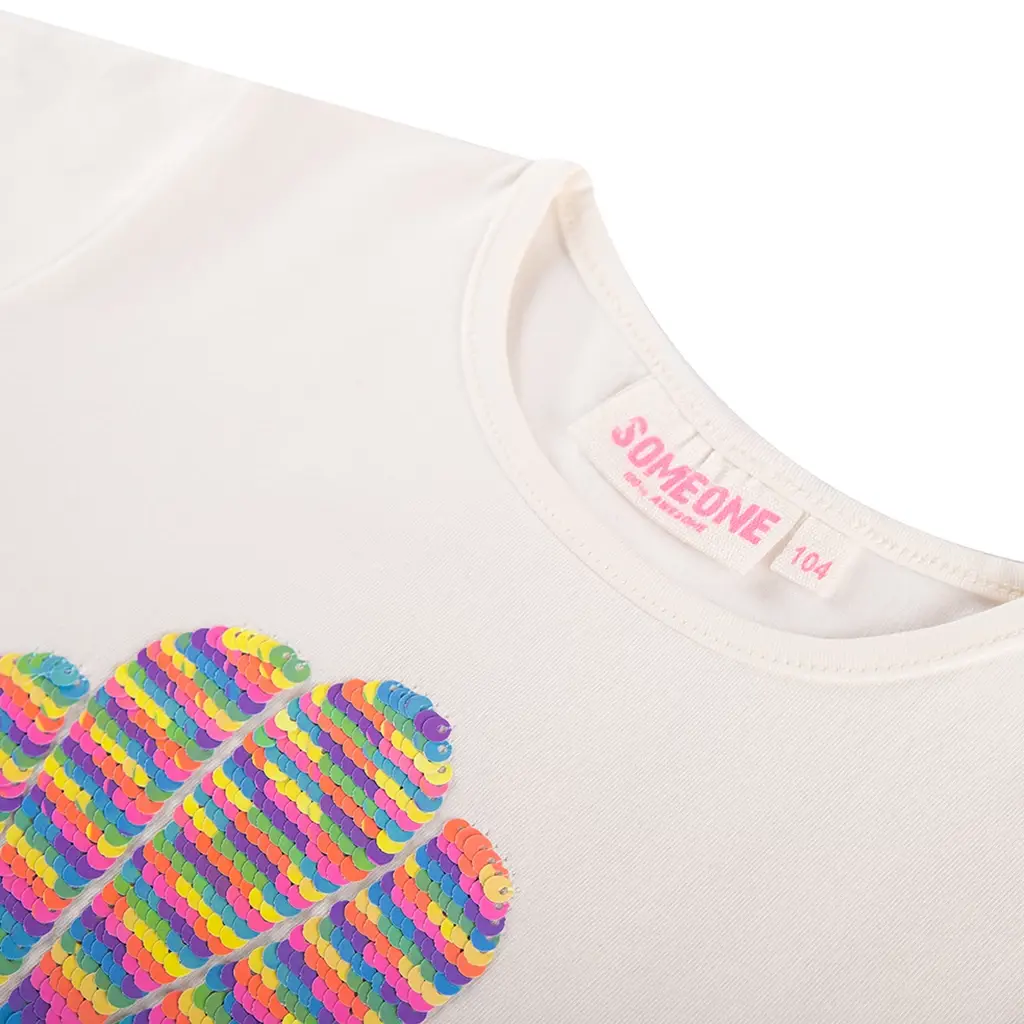 T-shirt Zora pailletten (ecru)