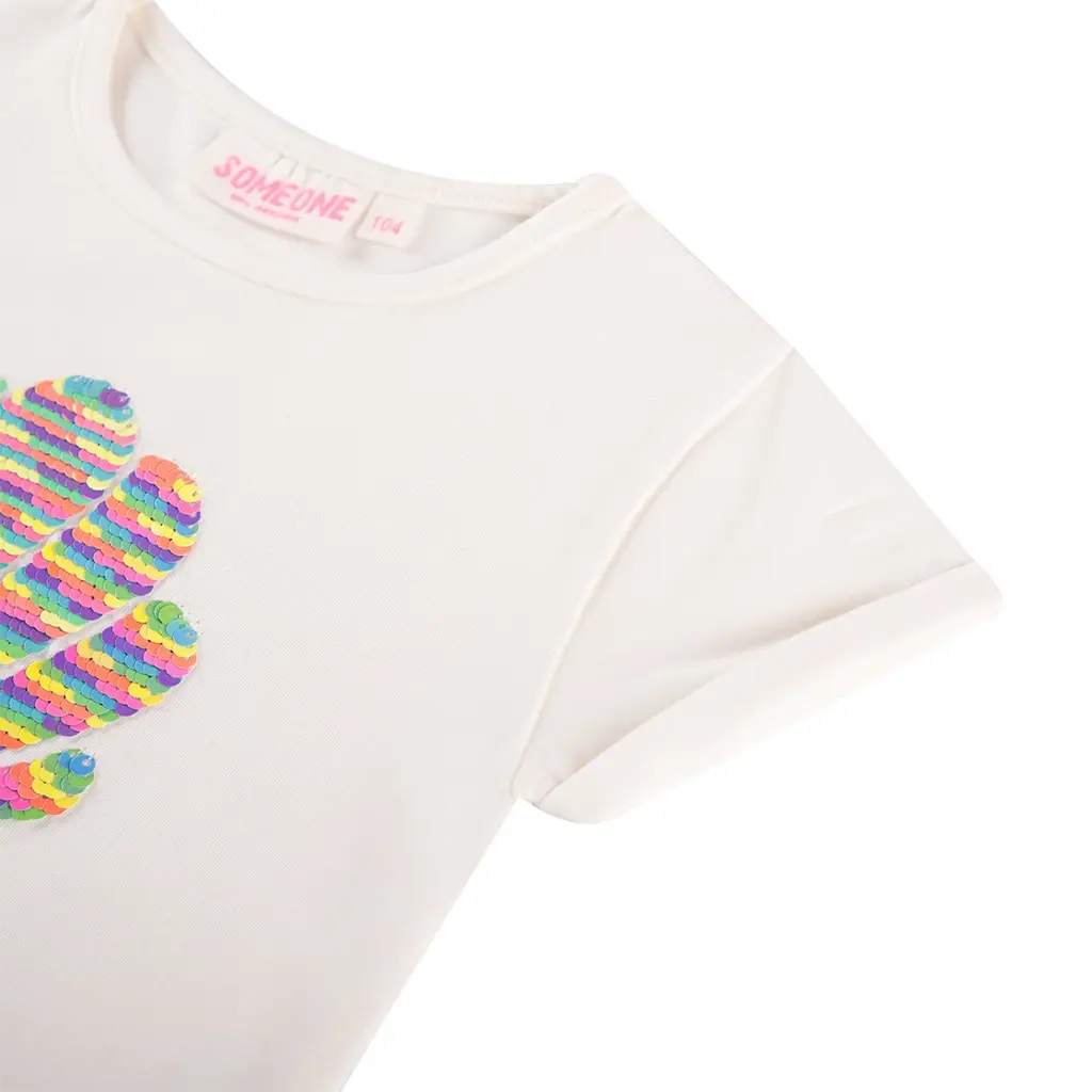 T-shirt Zora pailletten (ecru)
