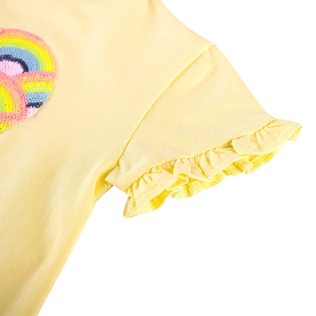 T-shirt Faro pailletten (light yellow)