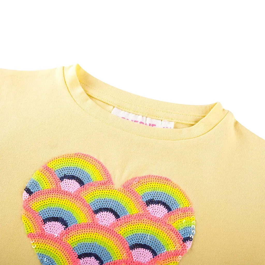 T-shirt Faro pailletten (light yellow)