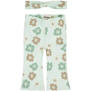 Broekje/legging flared met haarbandje (light aqua)