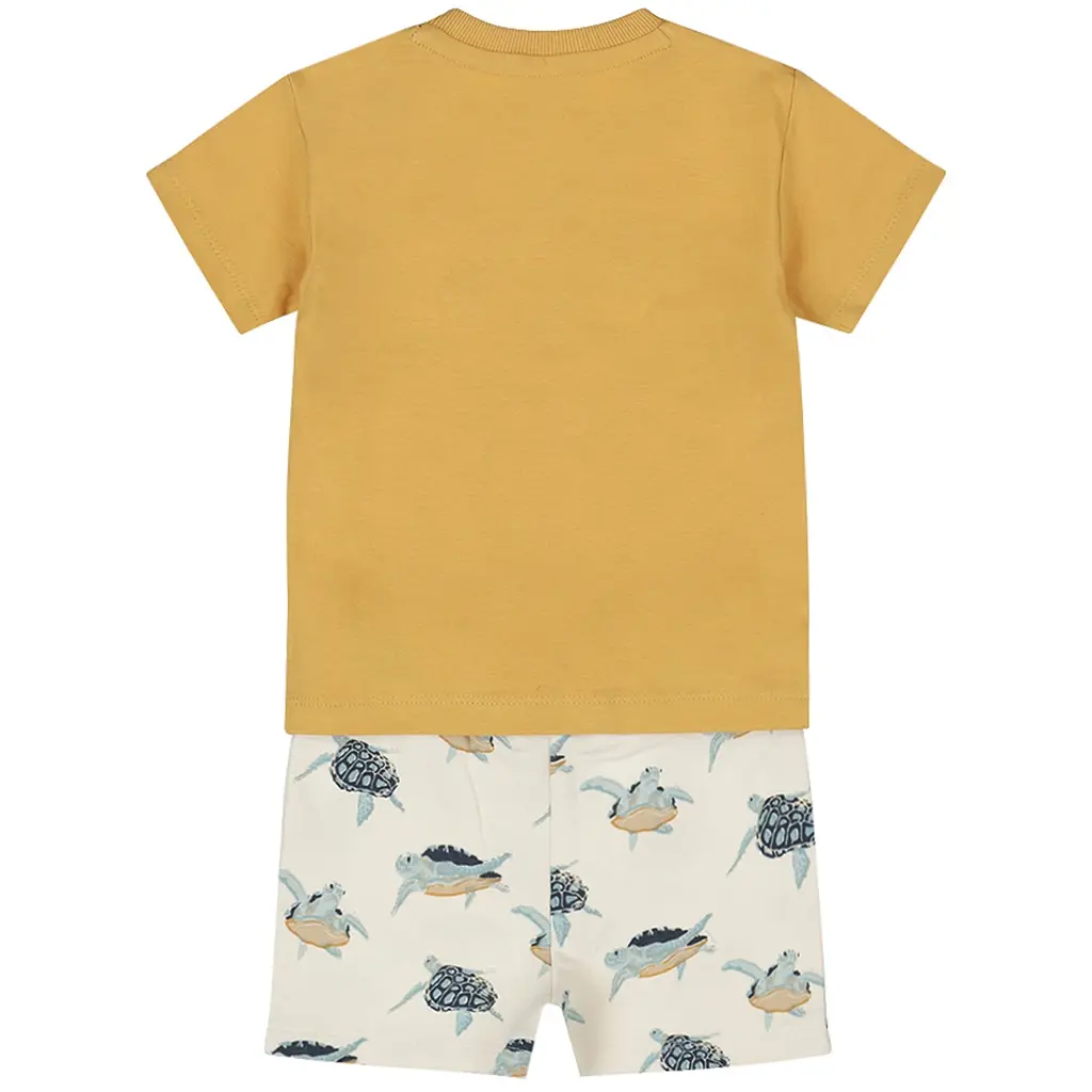 Tweedelig setje (camel) - t-shirtje met kort broekje
