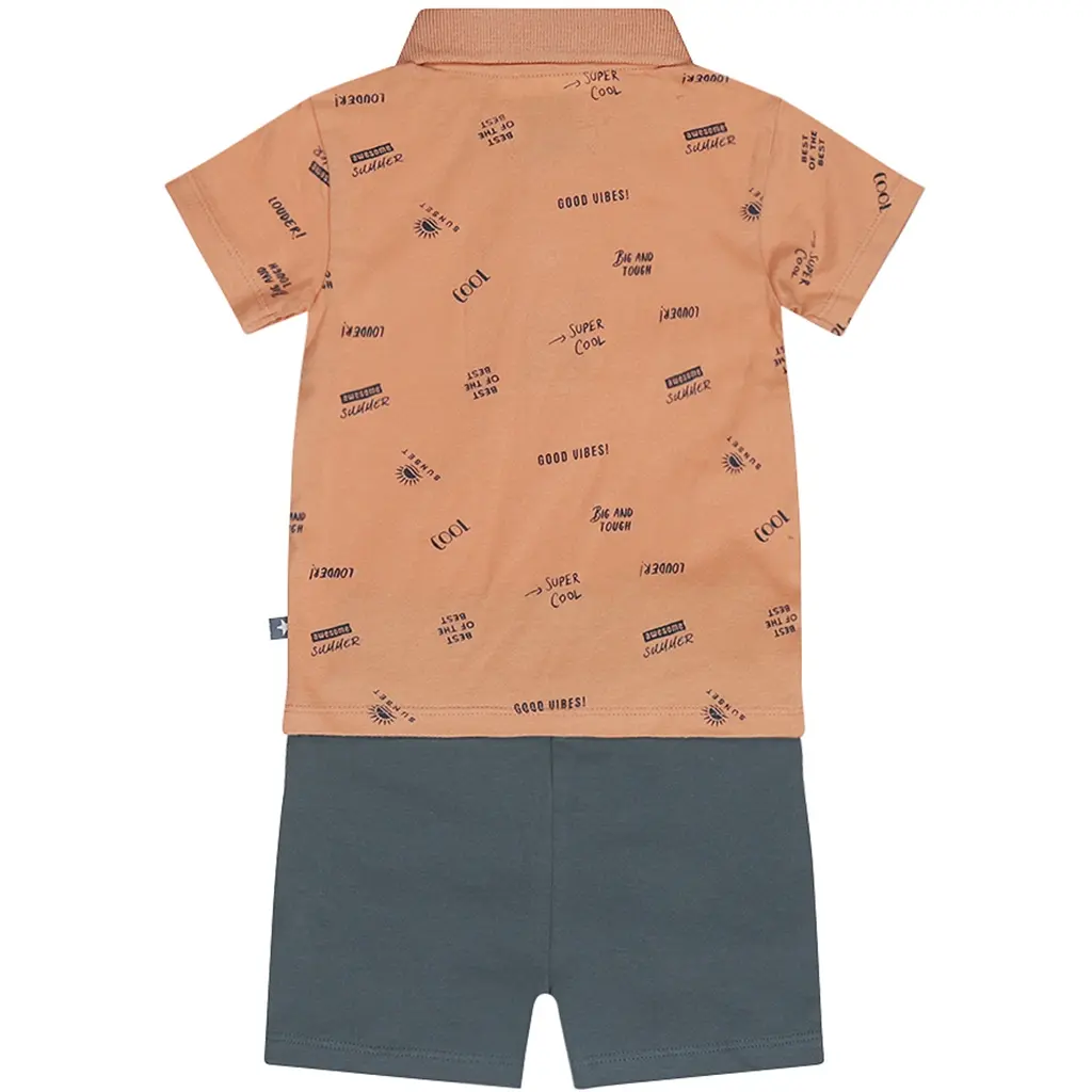Tweedelig setje (orange) - polo met kort broekje
