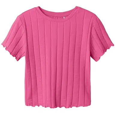 T-shirt cropped Noralina (carmine rose)