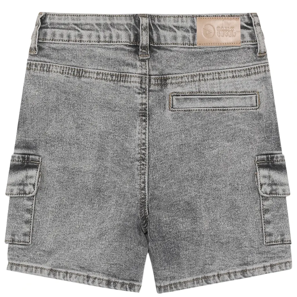 Korte spijkerbroek cargo (grey denim)
