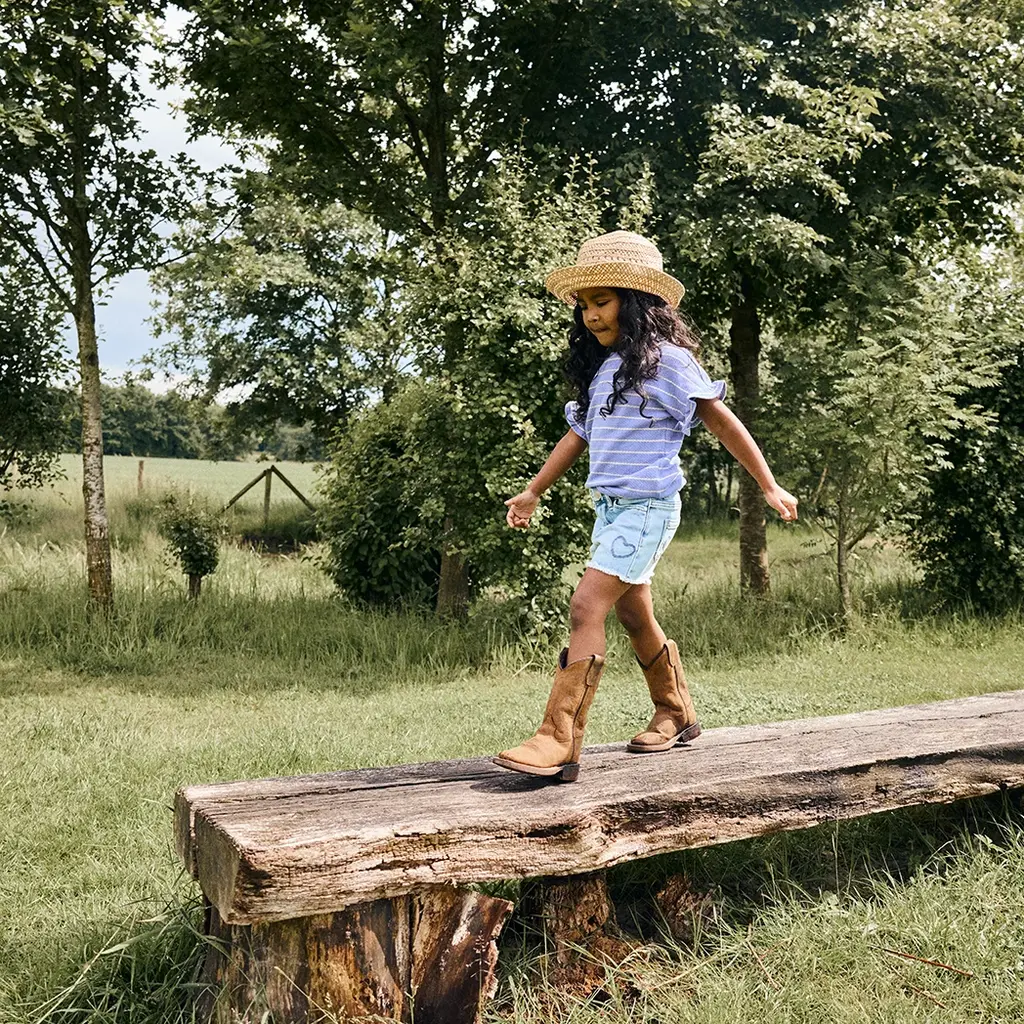 Korte spijkerbroek heart (blue denim)