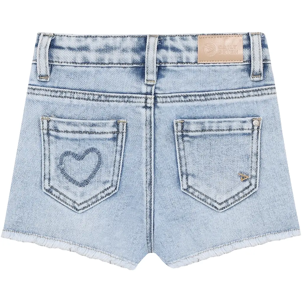 Korte spijkerbroek heart (blue denim)