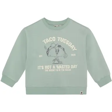 Trui oversized Backprint (green milieu)
