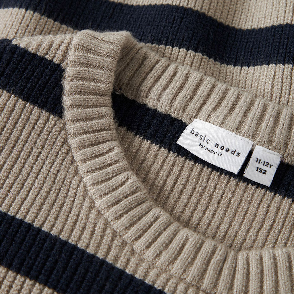 Gebreide trui Vnilla (island fossil/navy blazer stripe)