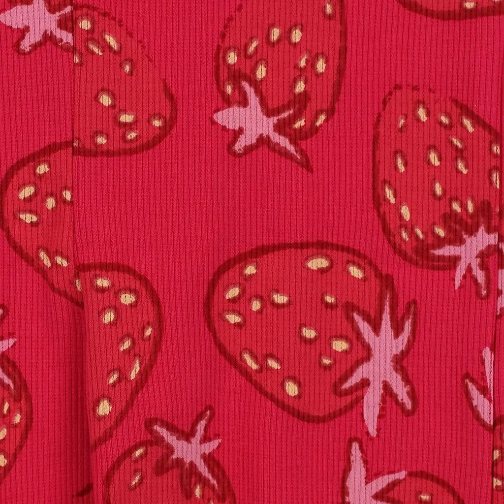 Broek flared rib (strawberry fields)