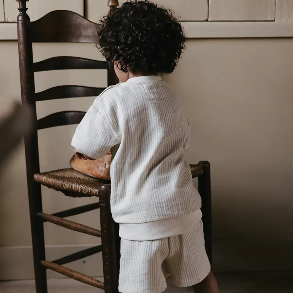 Korte broek Bruun (aop off white stripe)