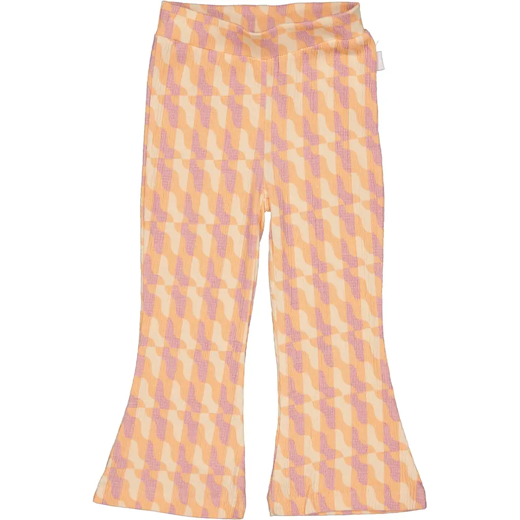 Broek flared Emilou (aop orange graphic)