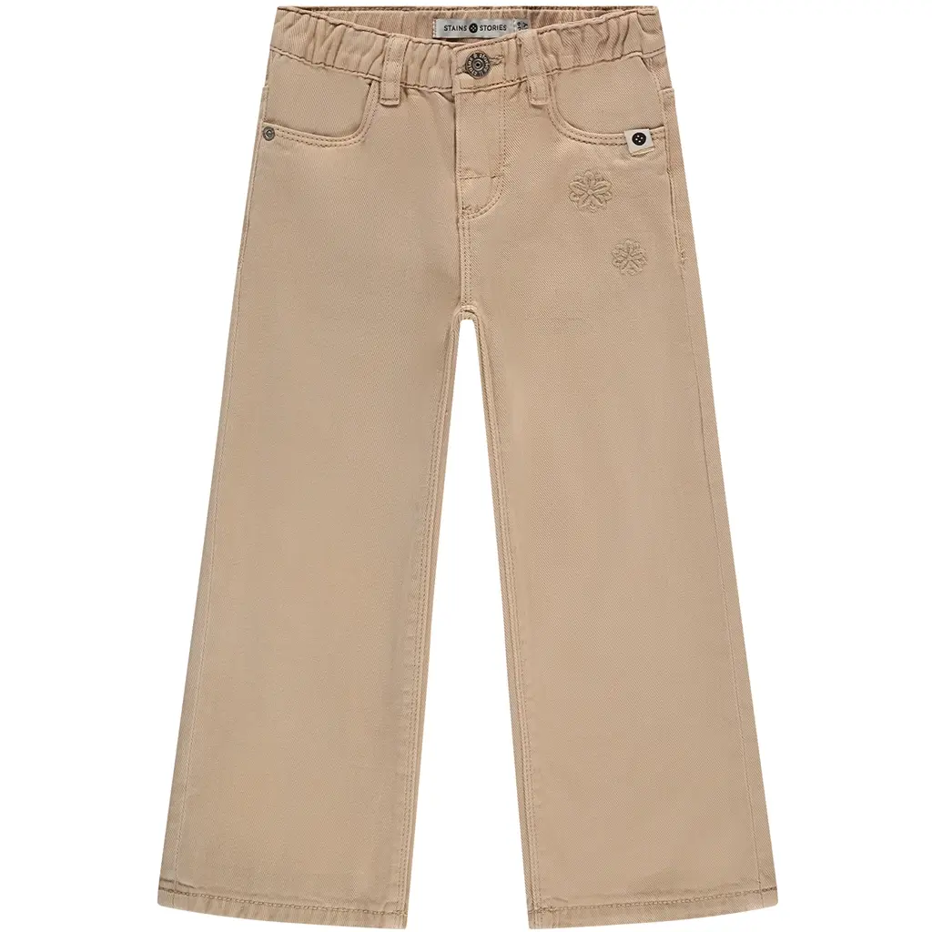 Broek wide leg (beige)