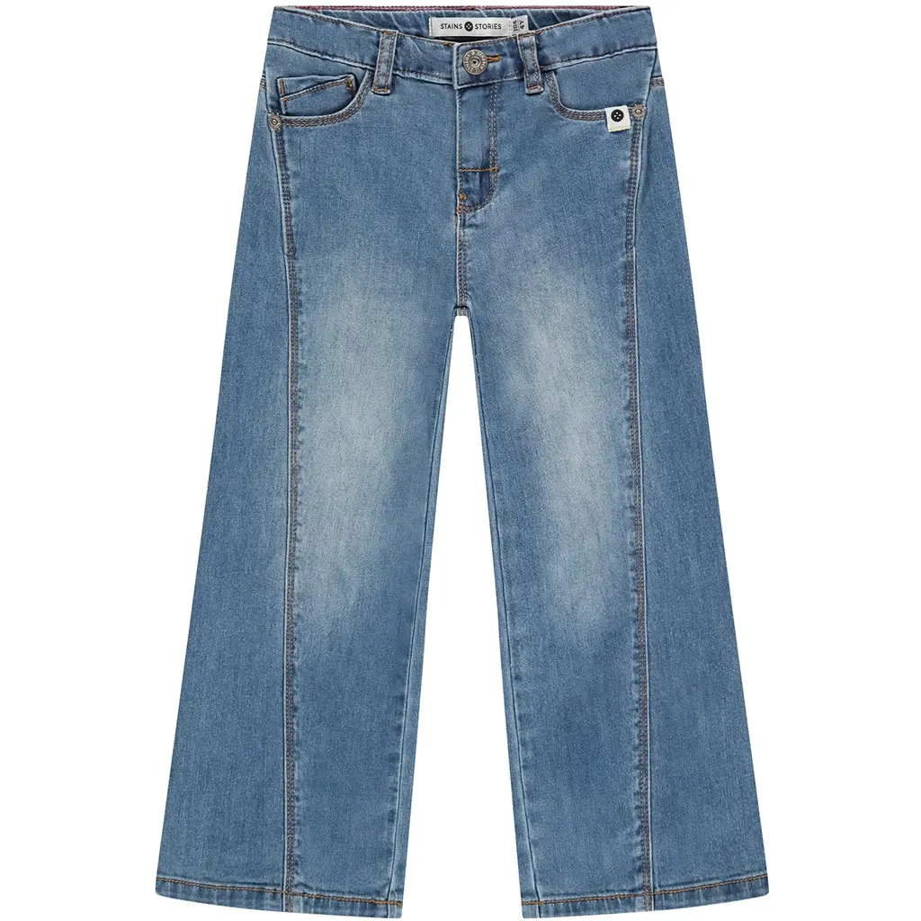 Spijkerbroek wide leg (medium blue)