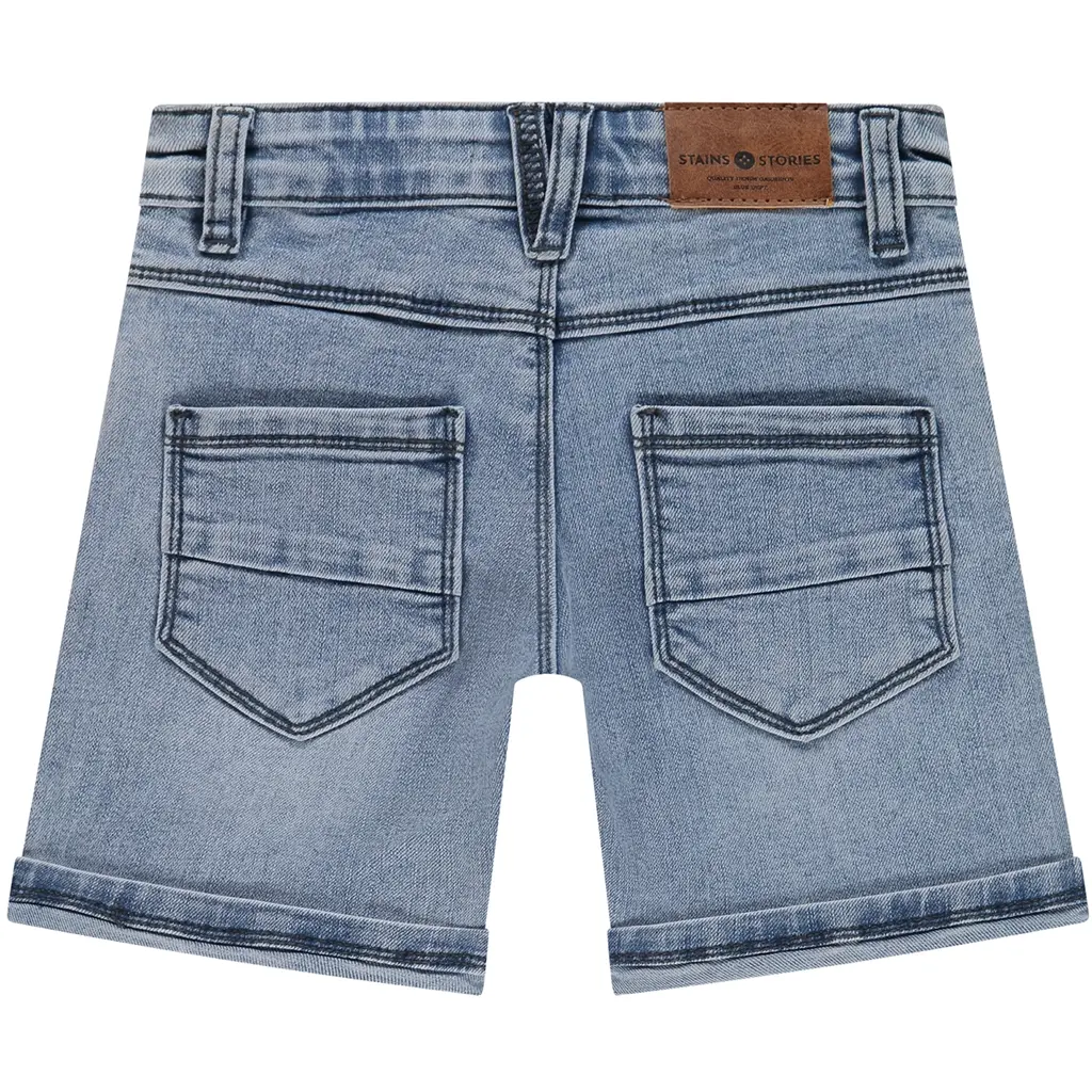 Korte spijkerbroek (grey blue denim)