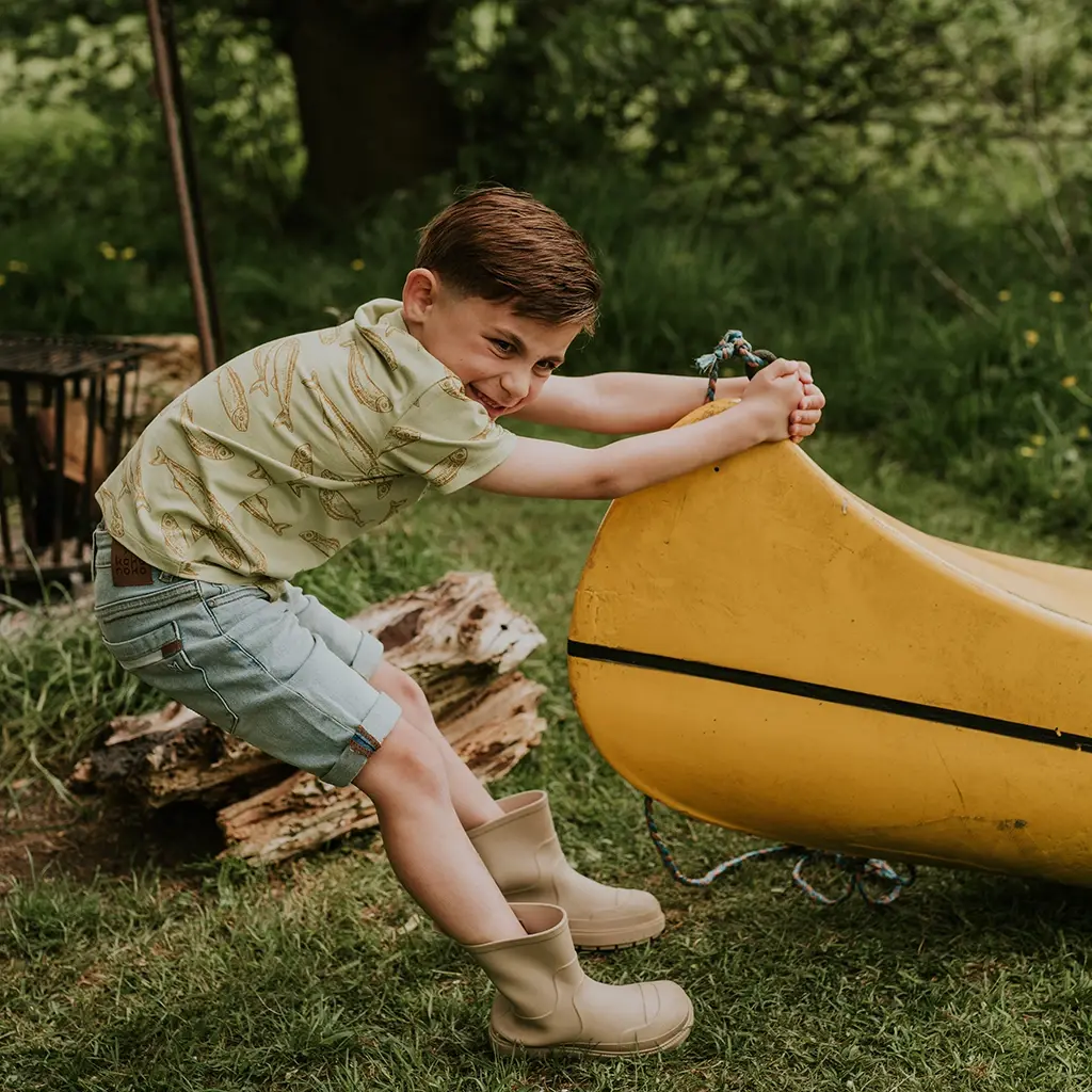 Korte spijkerbroek loose fit (blue jeans)