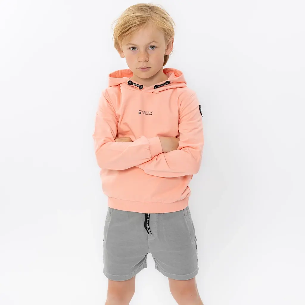 Trui hoodie backprint (neon coral)