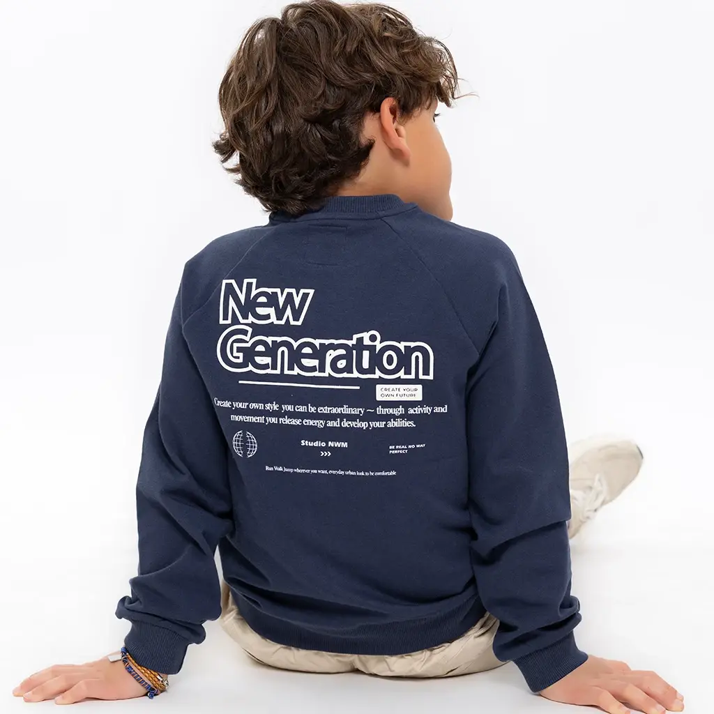 Trui backprint (navy)