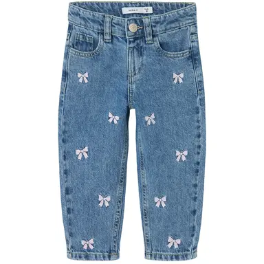 Jeans MOM FIT strikjes Bella (medium blue denim)