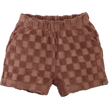 Korte broek blokken badstof Novan (blush brown)