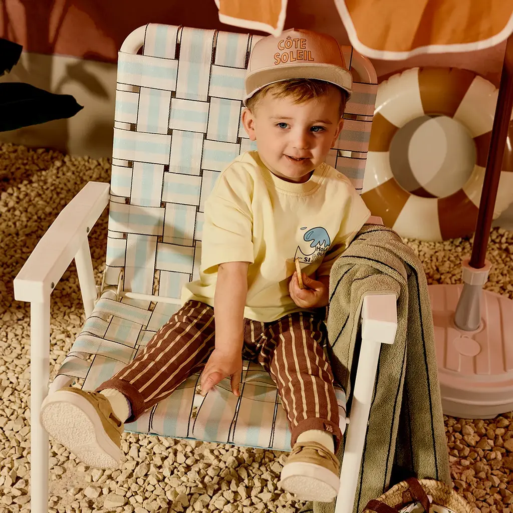 Broek streepje Rens (blush brown)