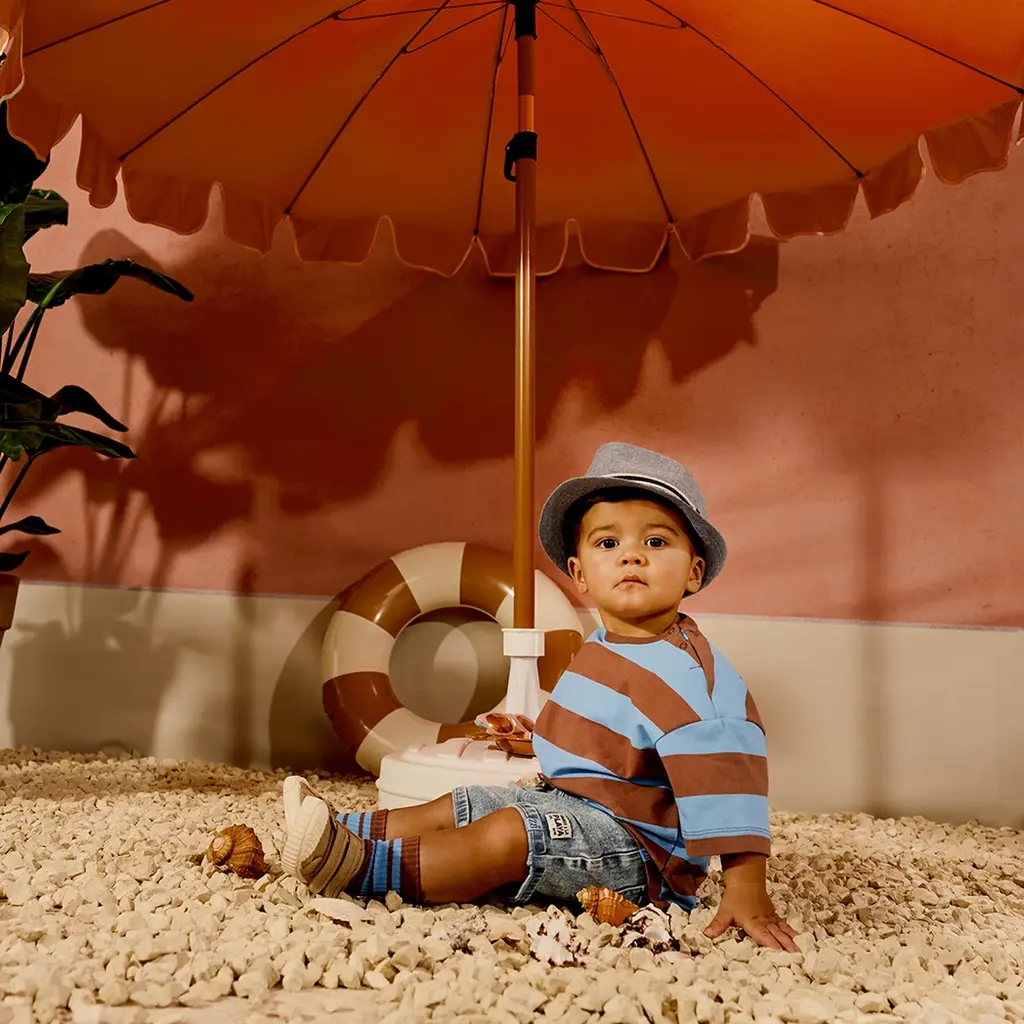 T-shirt strepen Zeyd (blush brown/surfing blue)