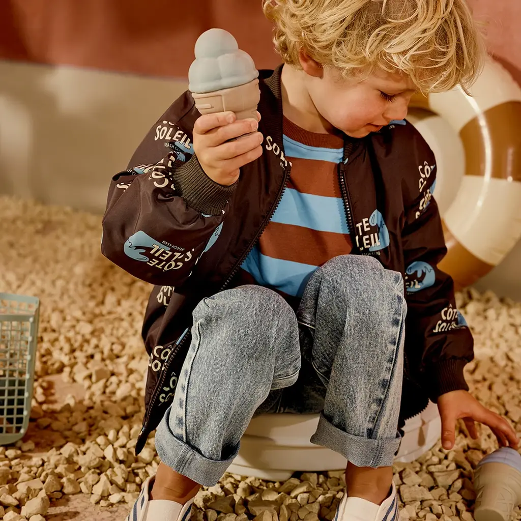 T-shirt strepen Zeyd (blush brown/surfing blue)