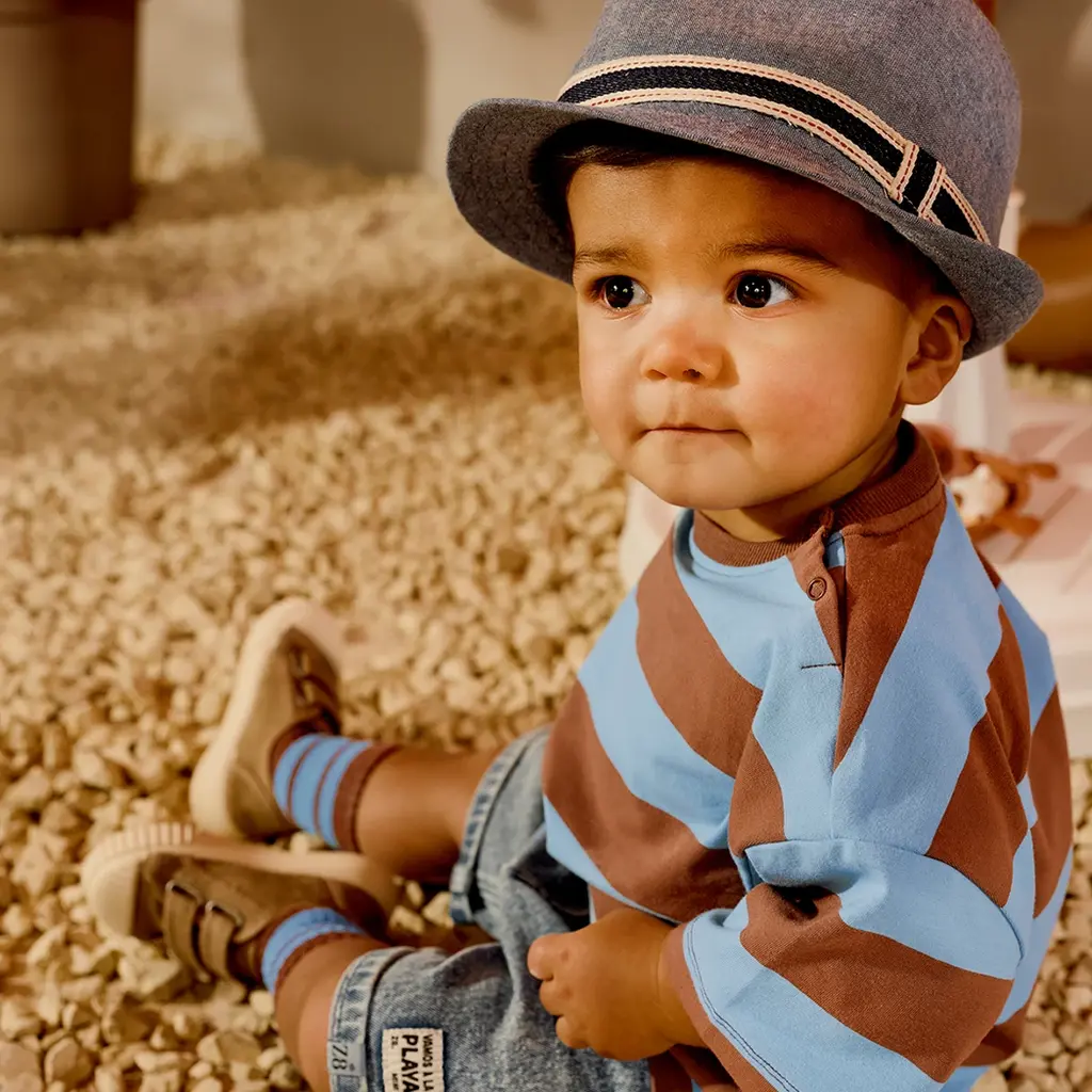 T-shirt strepen Zeyd (blush brown/surfing blue)