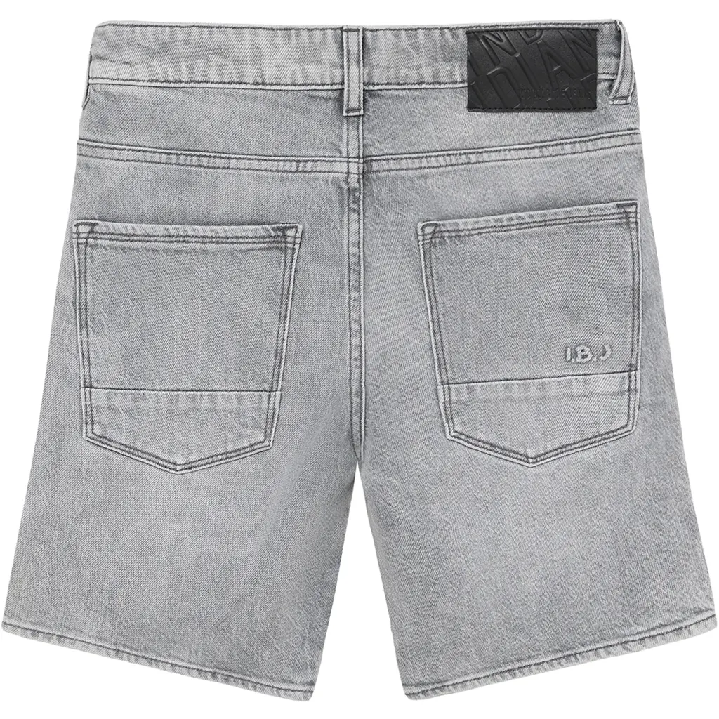 Korte spijkerbroek wide fit (light grey denim)