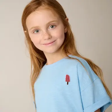 T-shirt Poppi backprint (blue bell)