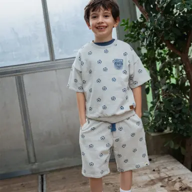 Korte broek wide fit (light grey melee)