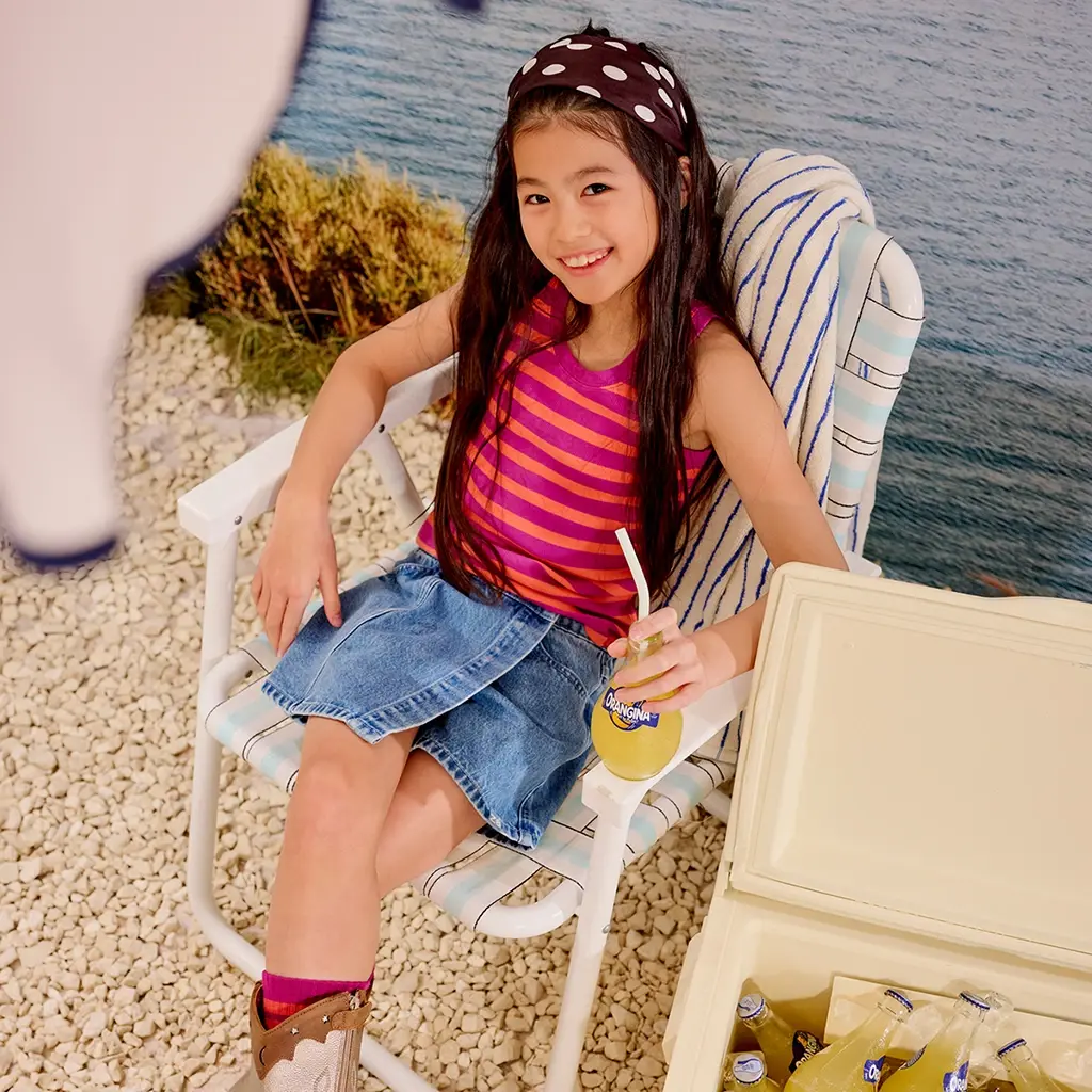 Tanktop strepen tricot rib Fanny (living coral)