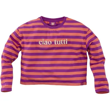 Longsleeve strepen BOXY Adriana (living coral)