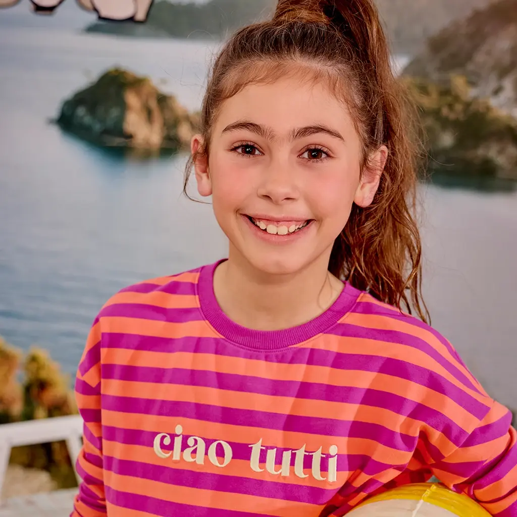 Longsleeve strepen BOXY Adriana (living coral)