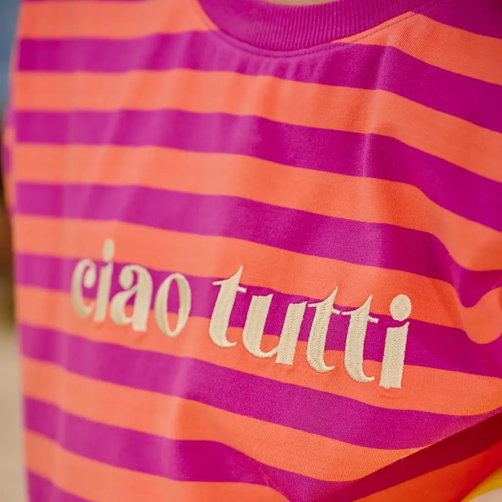 Longsleeve strepen BOXY Adriana (living coral)