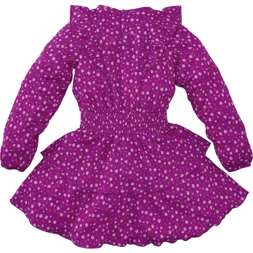 Jurk crincle rouche Megan (foxy violet)