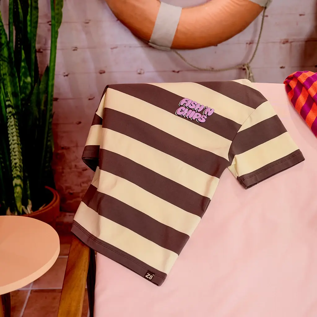 T-shirt strepen heavy jersey Oziah (after dark)