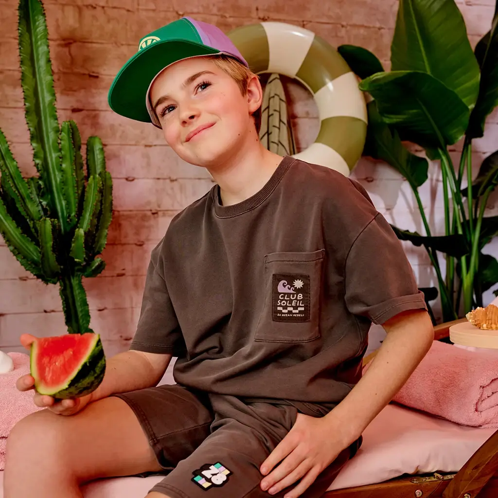 Korte broek sweat Elian (golden moss)