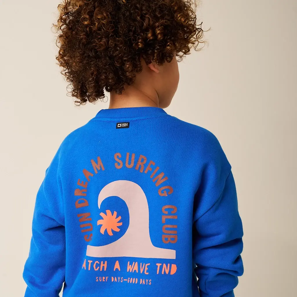 Trui Stokes Bay backprint (strong blue)