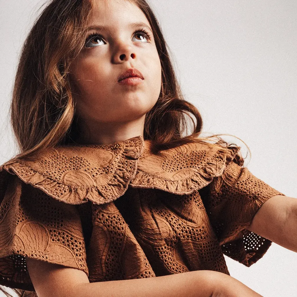 Top met kraag Noja (brown coconut)