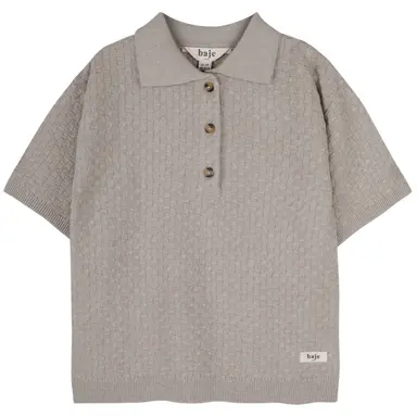 Gebreid polo shirt Milo (taupe gray)