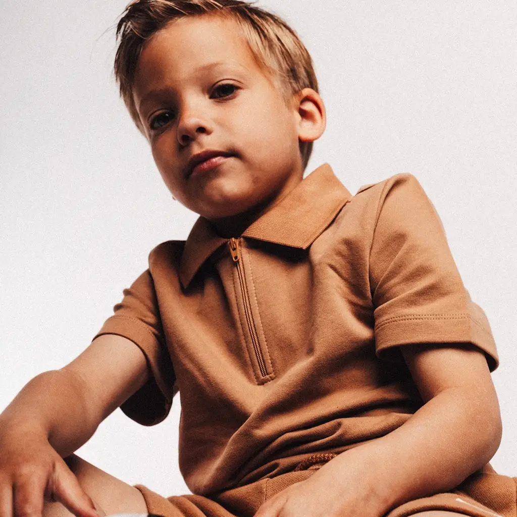 Polo shirt ritsje Hervas (brown coconut)