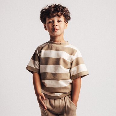 T-shirt strepen Coz (white coconut)