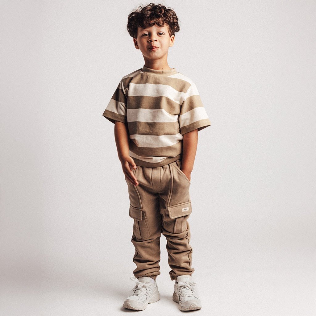 T-shirt strepen Coz (white coconut)